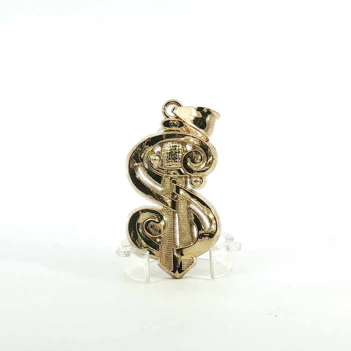 10k Polished Yellow Gold Dollar Sign Pendant