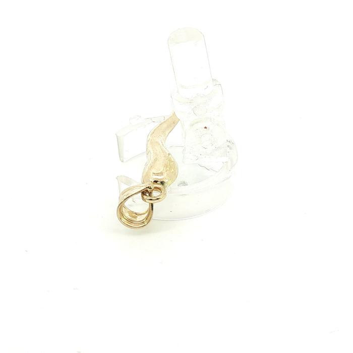 10K Polished Yellow Gold Italian Horn Pendant - Small