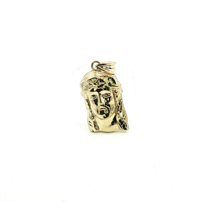 10k Polished Yellow Gold Jesus Piece Head Pendant