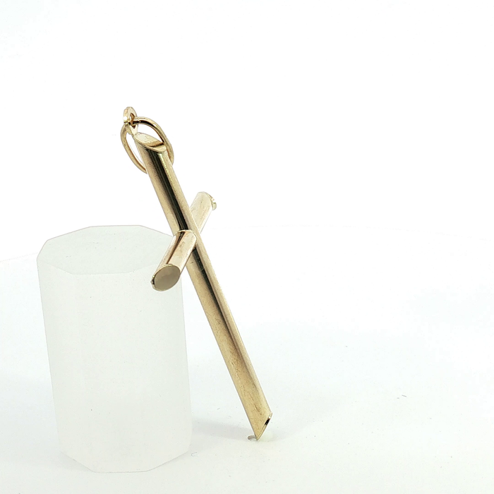 10k Polished Yellow Gold Tubular Cross Pendant
