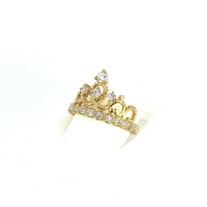 10K Quinceañera Crown Ring in Yellow Gold