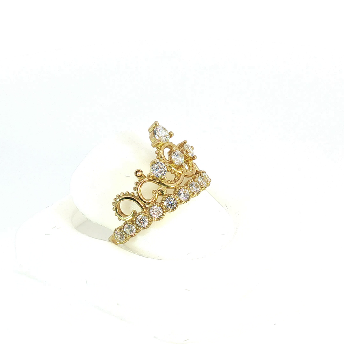 10K Quinceañera Crown Ring in Yellow Gold