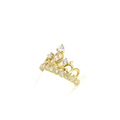 10K Quinceañera Yellow Gold Diamond Crown Cocktail Ring
