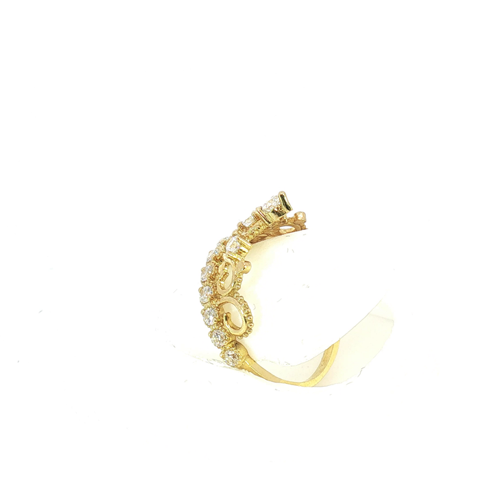 10K Quinceañera Yellow Gold Diamond Crown Cocktail Ring