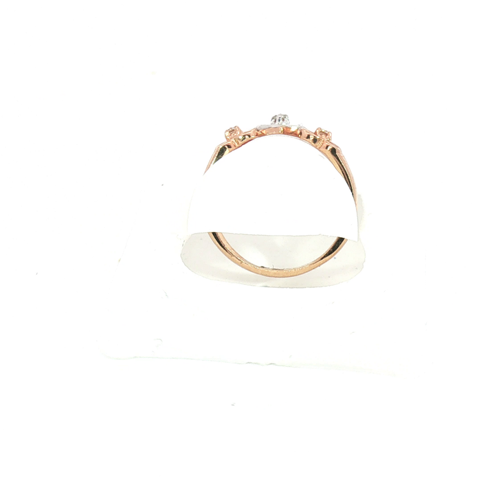 10K Rose Gold and Crystal Heart Ring