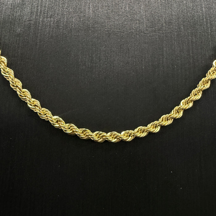 10K Round Cut 2MM 18-Inch Rope Chain