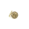10K Round Nugget Halo Stud Earrings in Yellow Gold with Stones - Small