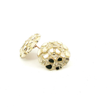 10K Round Yellow Gold Textured Nugget Stud Earrings - Large