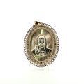 10K Sacred Heart of Jesus CZ Oval Pendant in Yellow Gold