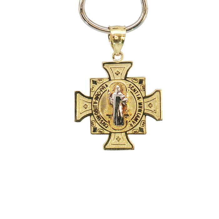10K Saint Benedict Cross Pendant in Yellow Gold