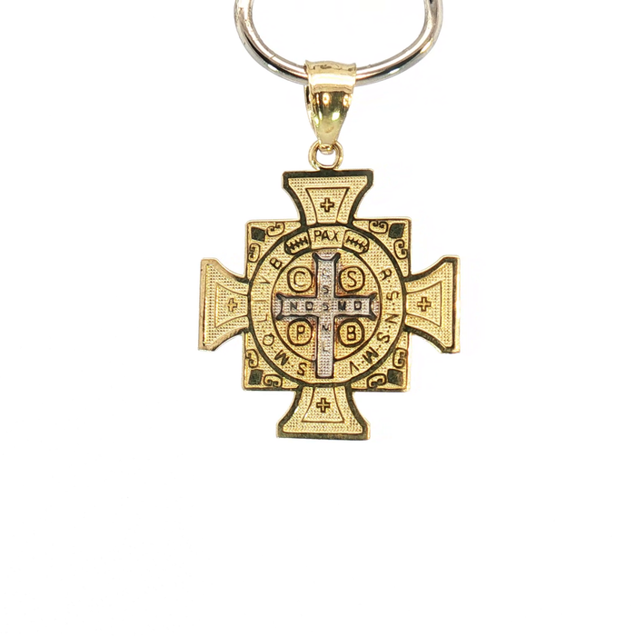 10K Saint Benedict Cross Pendant in Yellow Gold