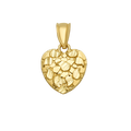 10K Solid Gold Striped Mosaic Heart Pendant