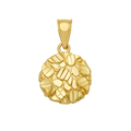 10K Solid Gold Striped Mosaic Round Pendant