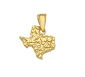 10K Solid Gold Texas Pendant with Textured Finish