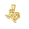 10K Solid Gold Texas Pendant with Textured Finish