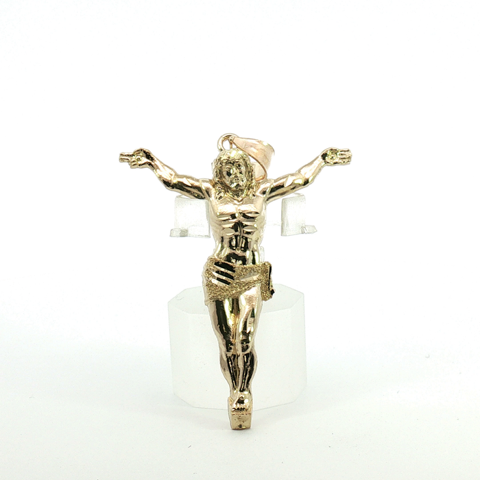 10k Solid Yellow Gold Jesus Crucifix Pendant