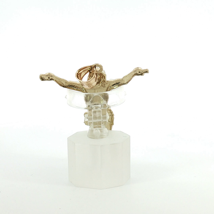 10k Solid Yellow Gold Jesus Crucifix Pendant