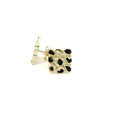 10K Square Nugget Yellow Gold Stud Earrings - Medium