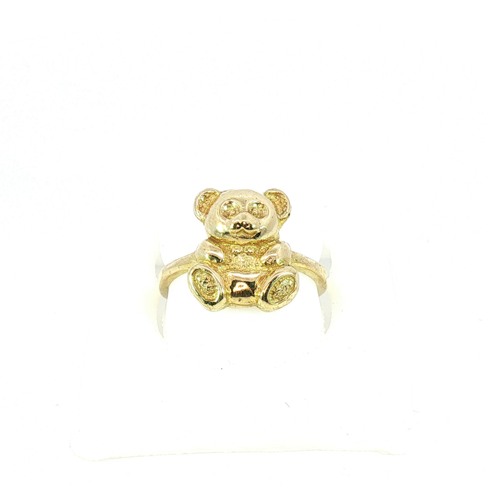 10K Teddy Bear Ring in Yellow Gold