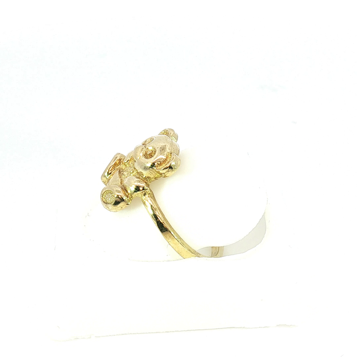 10K Teddy Bear Ring in Yellow Gold