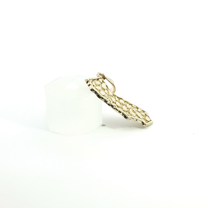 10K Textured California State Map Pendant in Yellow Gold