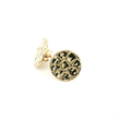 10K Textured Diamond-Cut Circular Stud Earrings - Small