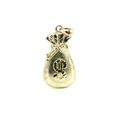 10k Textured Yellow Gold Dollar Money Bag Charm Pendant