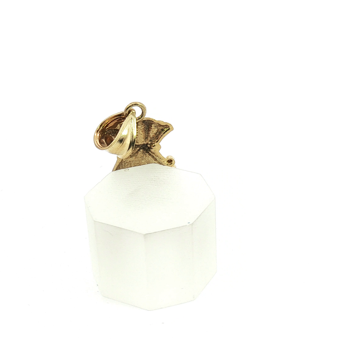 10k Textured Yellow Gold Money Bag Pendant with Diamond-Cut Detail Medium