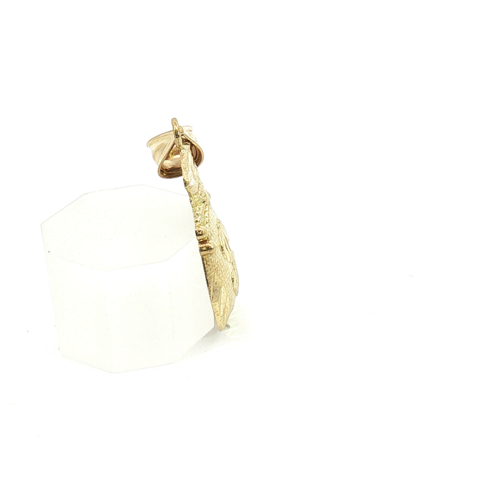 10k Textured Yellow Gold Money Bag Pendant with Diamond-Cut Detail Medium