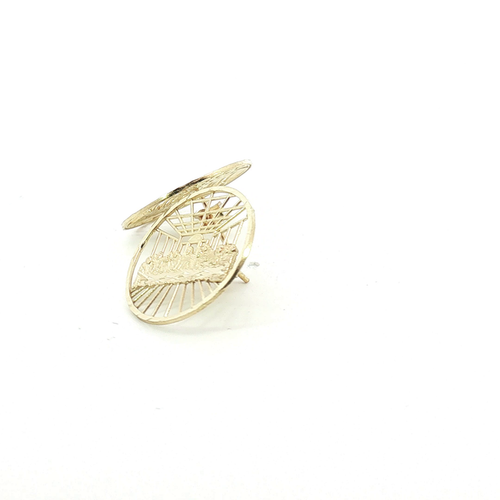 10K 'The Last Supper' Yellow Gold Openwork Stud Earrings