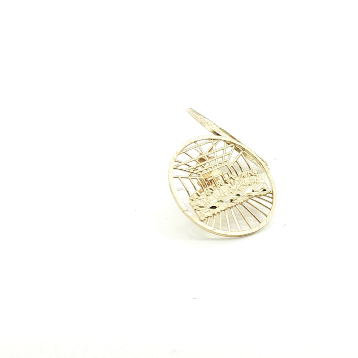 10K 'The Last Supper' Yellow Gold Openwork Stud Earrings
