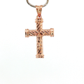 10K Twisted Rope Cross Pendant in Rose Gold
