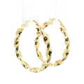 10K Twisted Texture Hoop Earrings in Yellow Gold