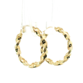 10K Twisted Yellow Gold Hoop Earrings