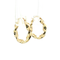 10K Twisted Yellow Gold Hoop Earrings