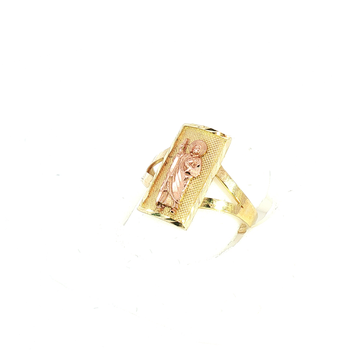 10K Two-Tone Gold Saint Jude Ring