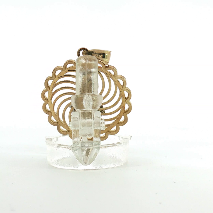 10K Two-Tone Gold Virgin Mary and Child Medallion Pendant