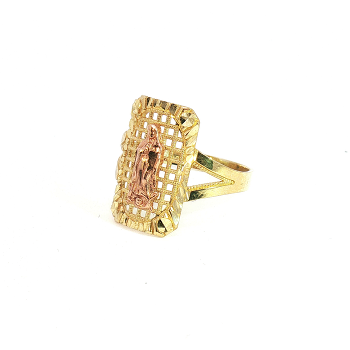 10K Two-Tone Gold Virgin Mary Ring
