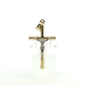 10k Two-Tone Yellow Gold Crucifix Pendant with Silver Corpus