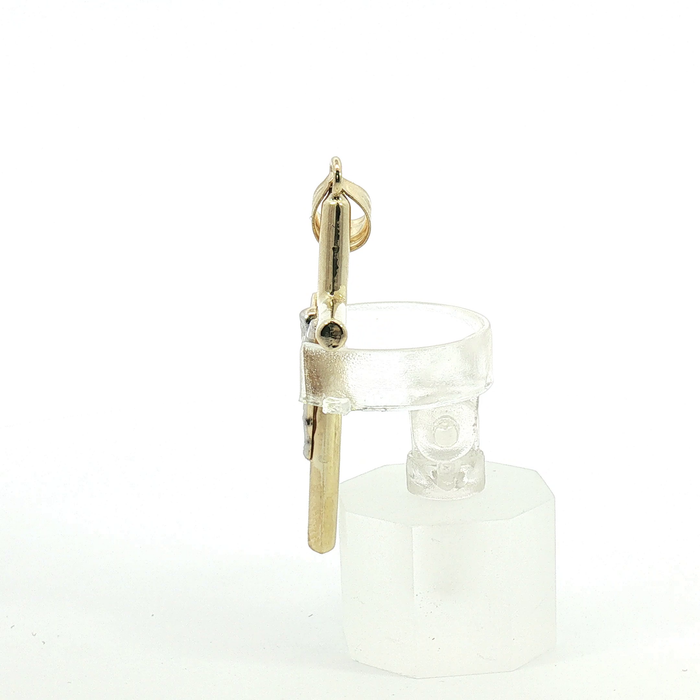 10k Two-Tone Yellow Gold Crucifix Pendant with Silver Corpus