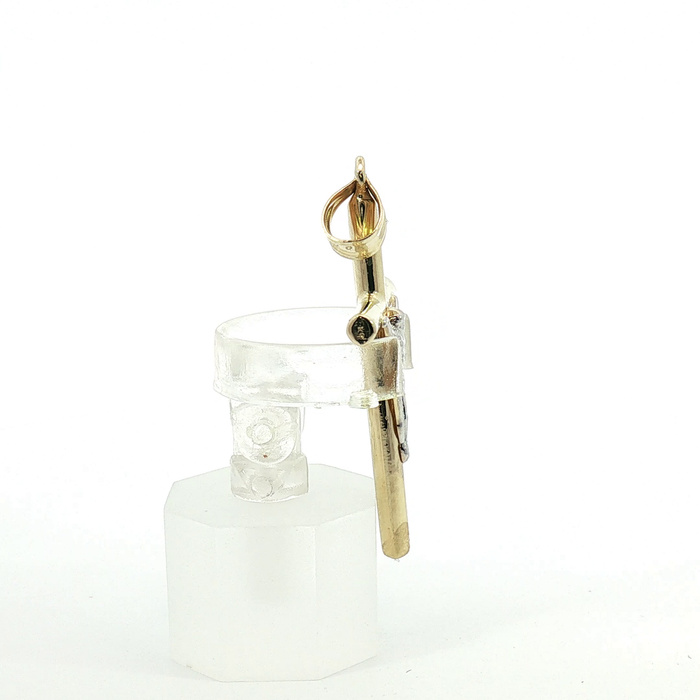 10k Two-Tone Yellow Gold Crucifix Pendant with Silver Corpus