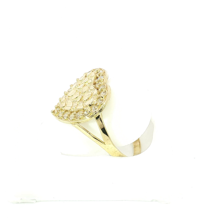 10K Yellow Gold and CZ Heart Ring