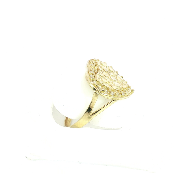 10K Yellow Gold and CZ Heart Ring