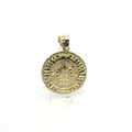 10k Yellow Gold Aztec Calendar Medallion Pendant X Small