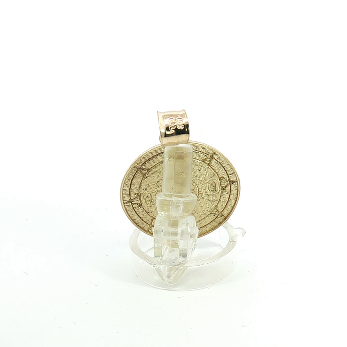 10k Yellow Gold Aztec Calendar Medallion Pendant X Small