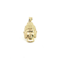10K Yellow Gold Buddha Head Pendant with Round Brilliant Diamond Accent