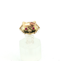 10K Yellow Gold Cat Ring with Pink Stones