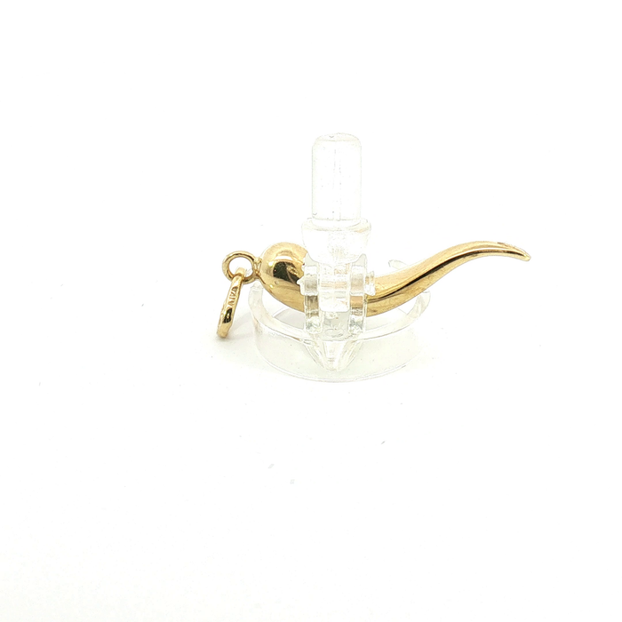 10K Yellow Gold Cornicello Italian Horn Charm Pendant