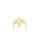 10K Yellow Gold Cross Ring with Nugget Band
