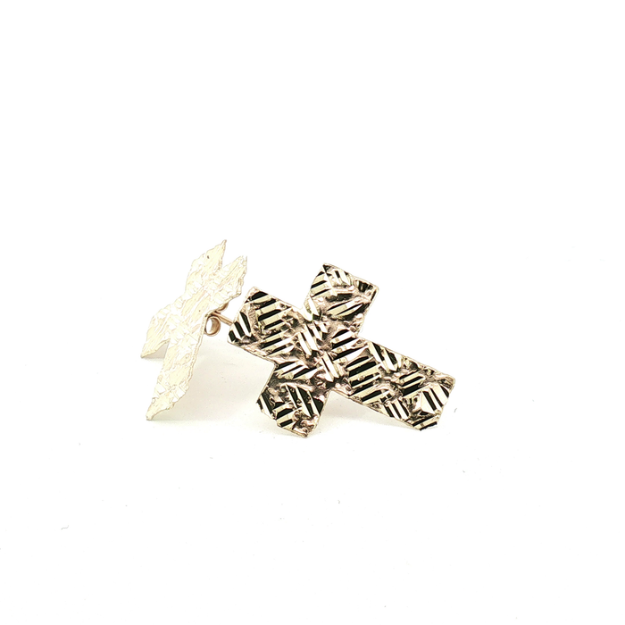 10K Yellow Gold Cross Stud Earrings